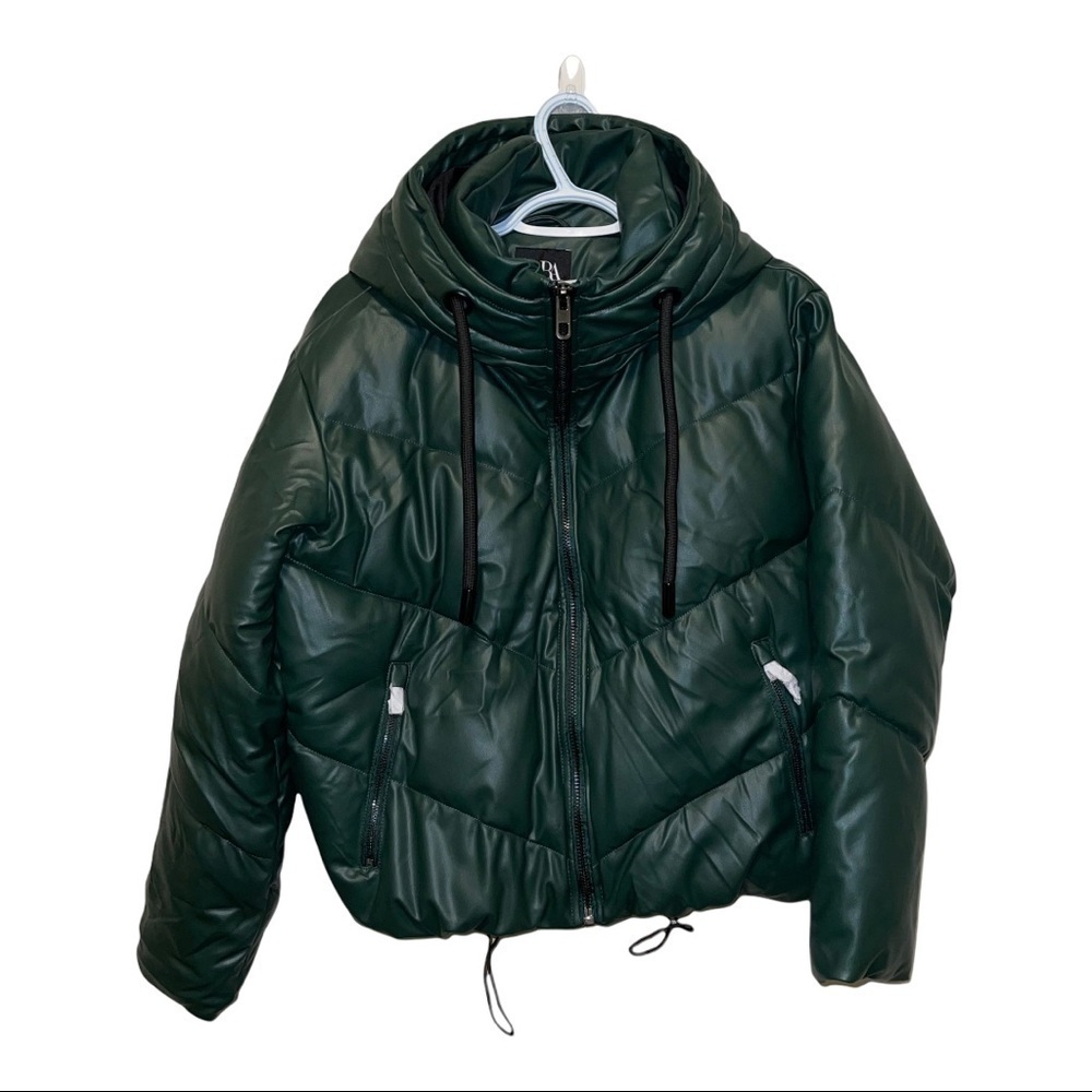 NWT Zara Faux Leather Puffer Women Jacket Size XS - Picture 3 of 8